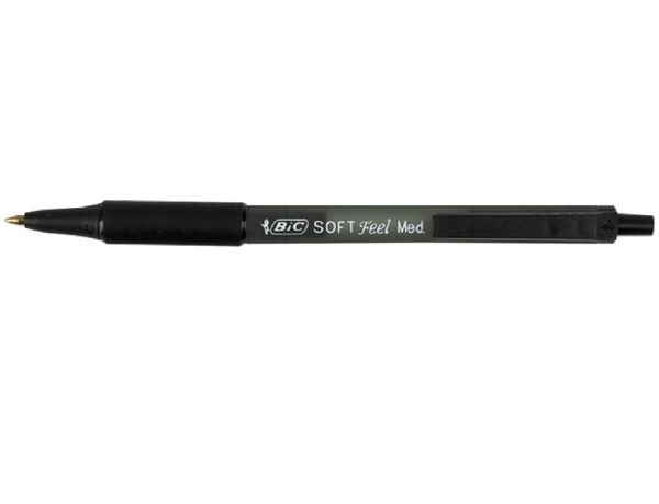Ручка кулькова автоматична з грипом BIC Софт Клік Грип чорна bc837397 12шт/уп