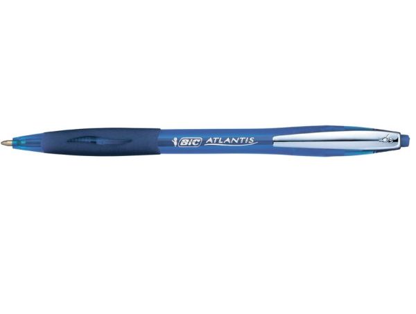 Ручка кулькова автоматична з грипом BIC Атлантіс синя bc9021322 12шт/уп