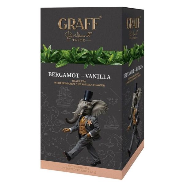 Чай чорний з бергамотом та ваніллю Graff Earl Grey 20пак х 1,5 12шт/ящ