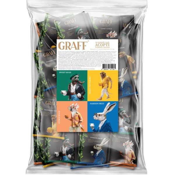 Чай зелений Graff Асорті 48пак х 1,5г 12шт/ящ