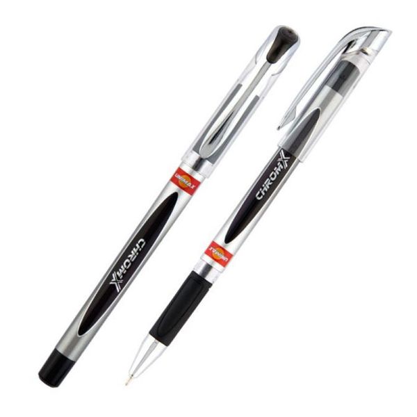Ручка шариковая с грипом Unimax ChromX 119-01 черная 12/120шт/уп 36630
