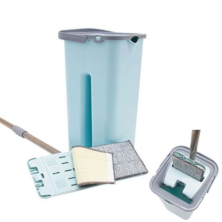 Комплект швабра + ведро с отжимом Elegant Flat Mop 8л Zambak