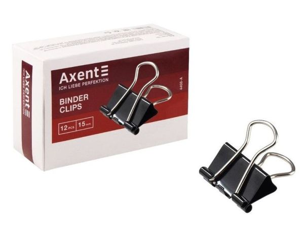Затиск для паперу 15мм Axent 4408-a 12/360шт/уп
