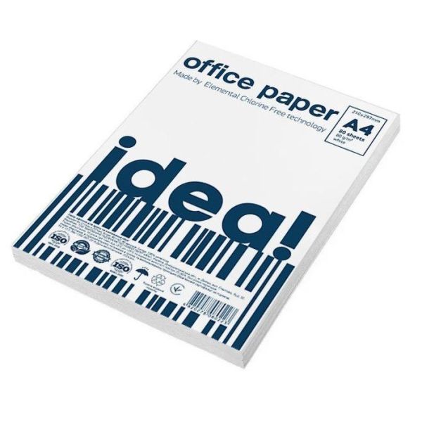 Бумага А4  80л  idea!  (Ukraine)
  80 г/м.кв. 30 пач/ящ.