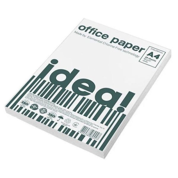Бумага А4  20л  idea!  (Ukraine)
  80 г/м.кв. 125 пач/ящ.