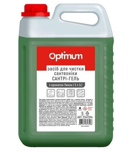 Средство для чистки поверхностей ванной комнаты Сантри гель 5л OPTIMUM 2шт/ящ 25472914