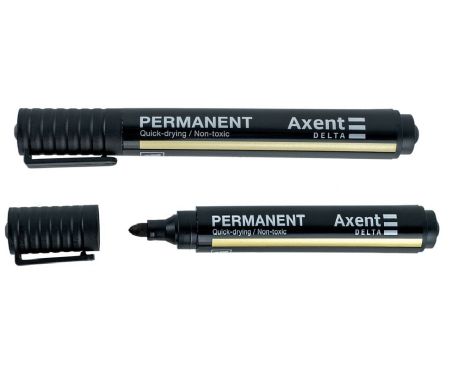 Маркер перманентный 2-4мм Axent Standart D2604-01 черный пулевидный 12/960шт/уп