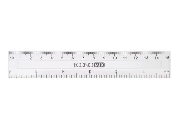 Лінійка 15 см пластикова прозора Economix E81310