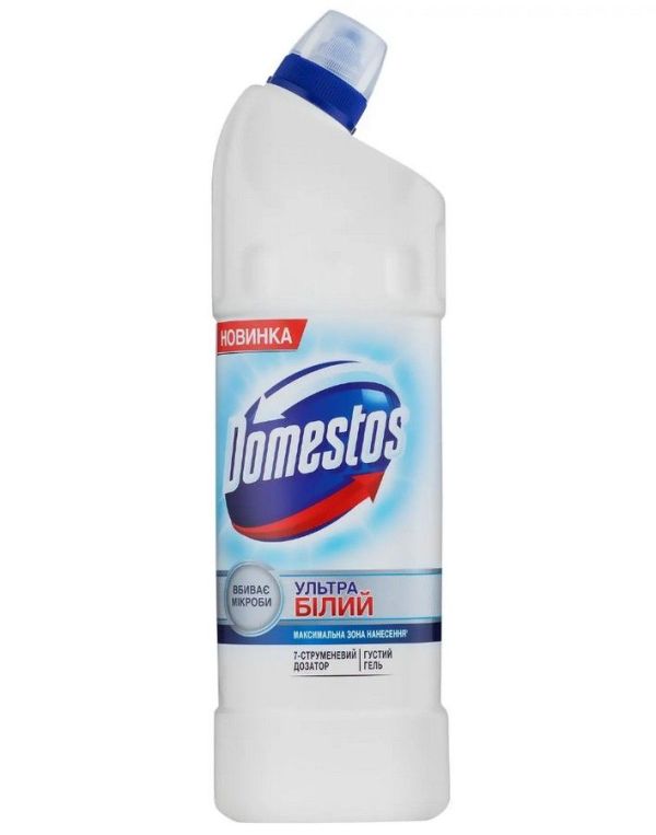 Чистящее средство для мытья и дезинфекции Domestos 1л Ультра Белый 12шт/уп