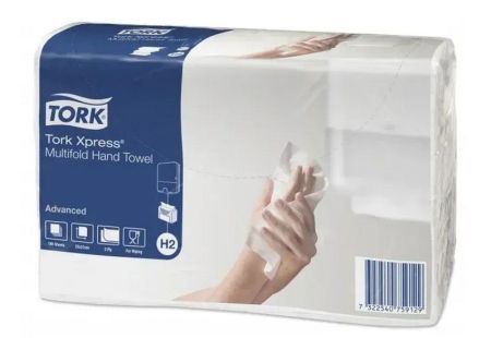 Полотенце бумажное ZZ белое 2cлоя 190л Tork Xpress Universial 20шт/уп 33870305