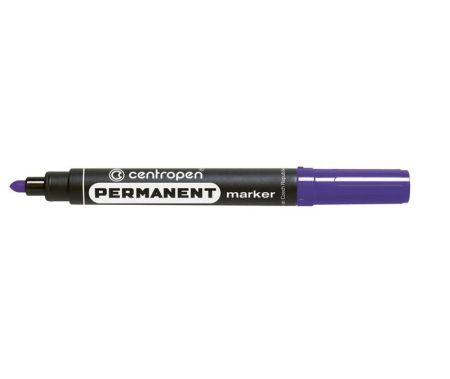 Маркер перманентный 2-4мм Centropen 8566/08 фиолетовый пулевидный 10шт/уп