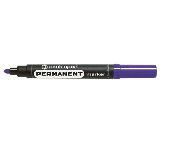 Маркер перманентный 2-4мм Centropen 8566/08 фиолетовый пулевидный 10шт/уп