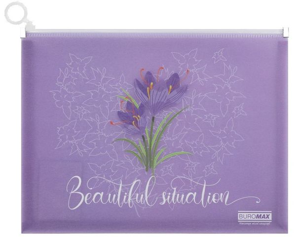 Папка на молнии А4 zip-lock BM.3975-07 Arabeski матовая фиолетовая 12шт/уп
