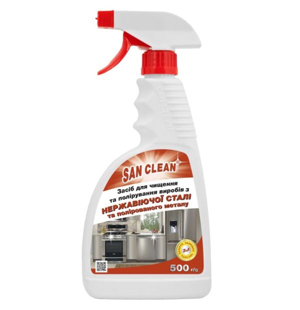 Средство для ухода за изделиями из нержавеющей стали San Clean Универсал 2000, 500г