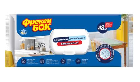 Салфетка влажная 48шт для уборки Фрекен Бок 12шт/ящ