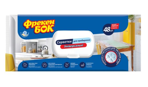 Салфетка влажная 48шт для уборки Фрекен Бок 12шт/ящ