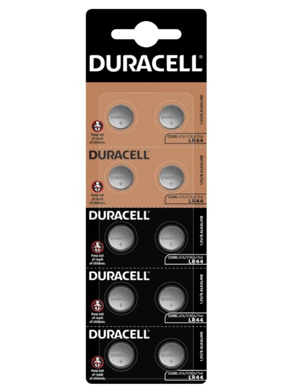 Елемент живлення Duracell LR44 2х5 10/100шт/уп