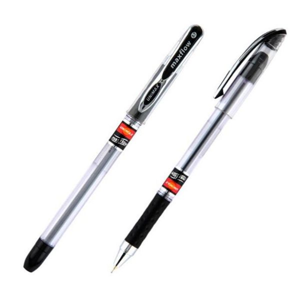 Ручка шариковая с грипом Unimax Maxflow ux-117-01 черная 12/120шт/уп 36627