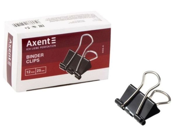 Затиск для паперу 25мм Axent 4402-a 12/120шт/уп