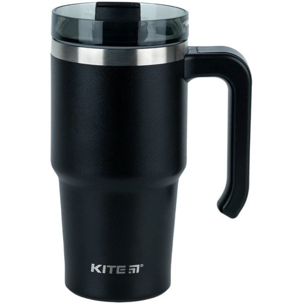 Термокружка 600 мл. Kite k24-1207-1 чорна 1/50шт/уп