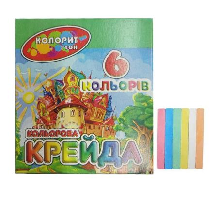 Мел цветной 6шт МЦП-6 48/144шт/уп
