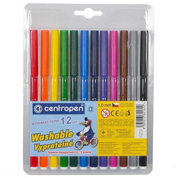 Фломастери 12кольорів CENTROPEN 7790/12 tп 12шт/уп