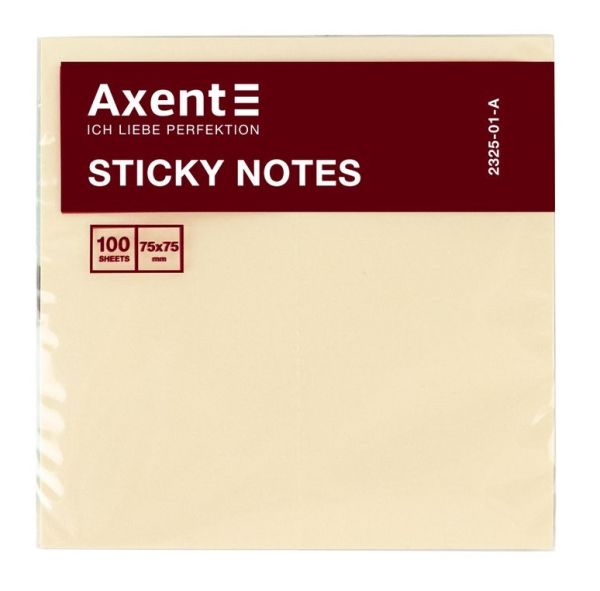 Папір з липким шаром 75х75 100 арк. mix Axent 2325-01-a 10/120шт/уп