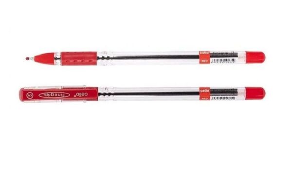 Ручка масляна Cello FINEGRIP 388 червона 5шт/уп