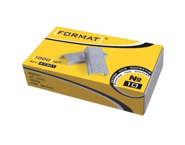 Скобы №10 10л 1000шт Format F47301 1000шт/уп