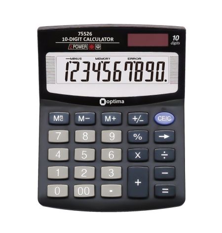 Калькулятор OPTIMA O75526 10р 100х125х27мм 40шт/уп