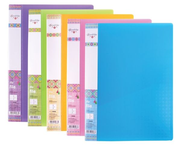 Папка-скоросшиватель А4 карман Optima O30686 Вишиванка PVC пастель ассорти 10/20шт/уп