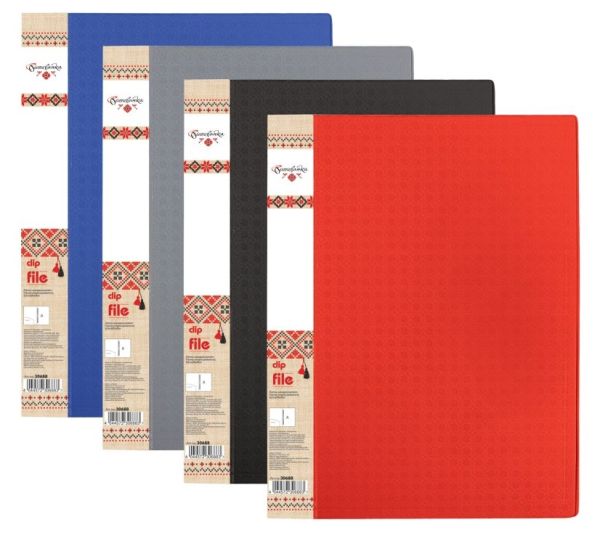 Папка-скоросшиватель А4 карман Optima O30688 Вишиванка PVC офис ассорти 10/20шт/уп