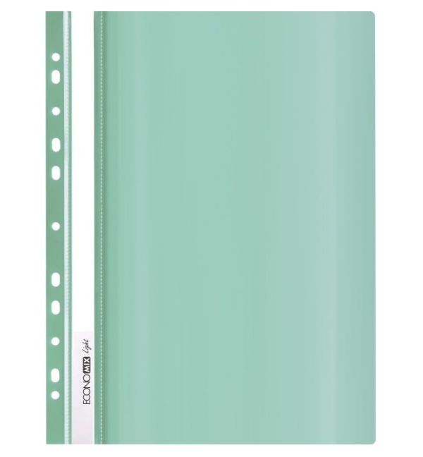 Скоросшиватель пластиковый с перфорицией А4 Economix Light 38504-04 зеленый 10/300шт/уп