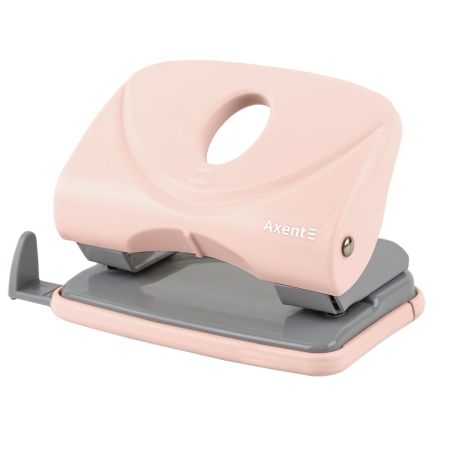 Дырокол 20л пластиковый с линейкой Axent 3820-10-a Welle-2 Pastelini розовый 12/96шт/уп