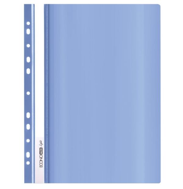Скоросшиватель пластиковый с перфорицией А4 Economix Light 38504-02 синий 10/300шт/уп