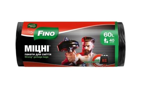 Пакет для мусора 60л 60х70 40шт Fino Прочные 15шт/ящ 8571052481
