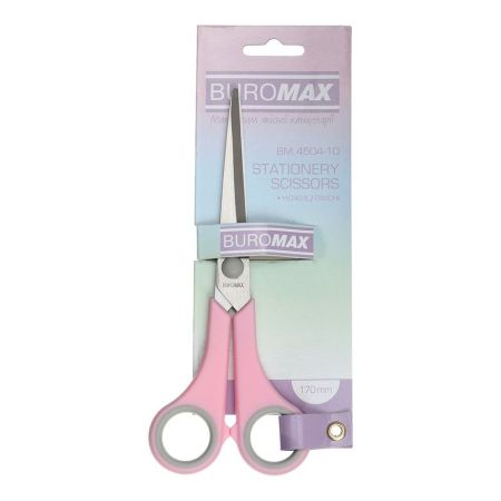 Ножницы офисные 170мм BM.4504-10 PASTEL розовые 12/144шт/уп