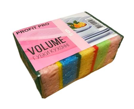 Губка кухонная 5 шт крупнопористая Profit Volum 50шт/ящ