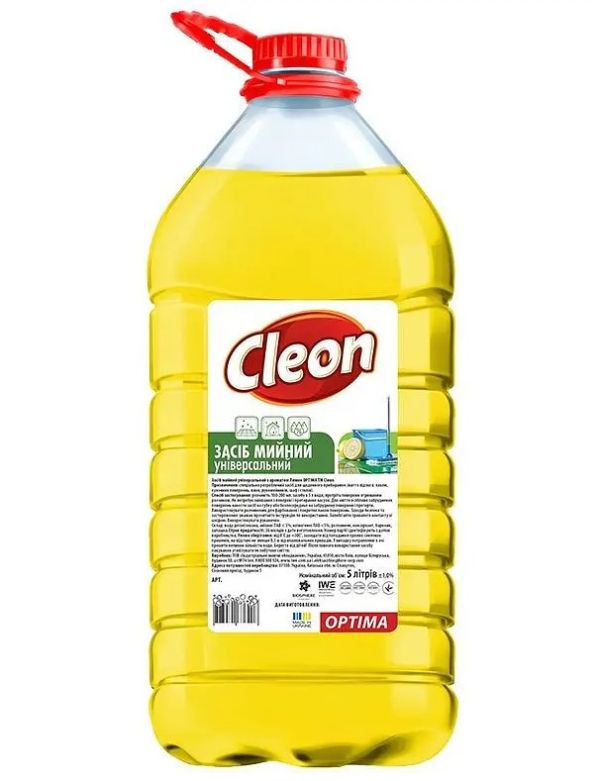 Миючий засіб для прибирання CLEON Універсальний  5л Лимон 25515278 3шт/ящ