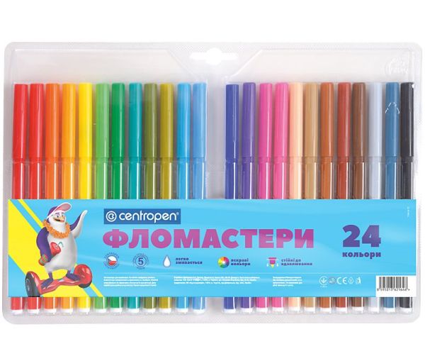 Фломастери 24кольори CENTROPEN 7790/24 tп 12шт/уп