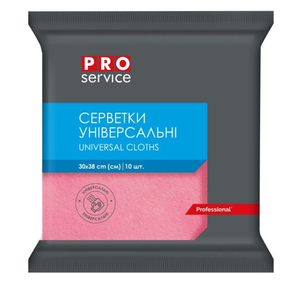 Салфетка вискозная 30*38см 10шт PRO Розовая 20шт/уп 19100204