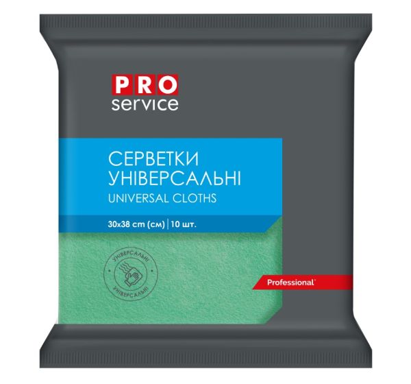 Салфетка вискозная 30*38см 10шт PRO Зеленая 20шт/уп 19100208