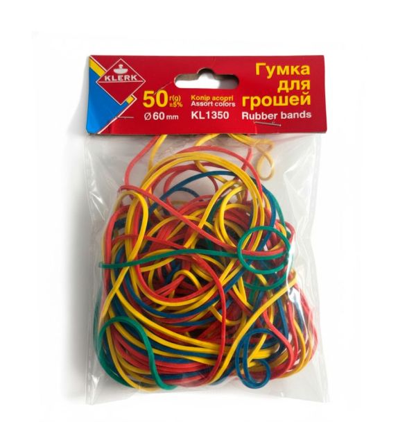 Резинка для денег 50г цветные Klerk KL1350 1/300шт/ящ