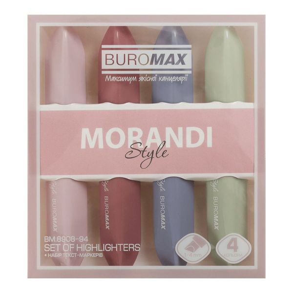 Набір маркерів текстових 4 кольори BM.8908-94 Morandy Style 12шт/уп