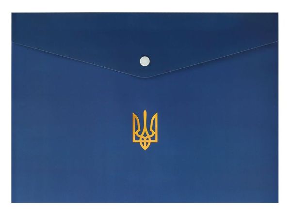Конверт з кнопкою А4 BM.3970-03 Ukraine непрозорий темно-синій 12шт/уп